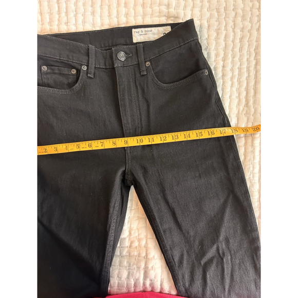 NWT Rag & Bone Wren High Rise Full Length Slim Jeans Womens Sz 26 Black Stretch - Picture 11 of 12